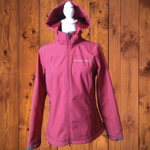 Free Country Jackets & Blazers - Free Country Women's Small Faux Fur Lined Red Jacket With Removeable Hood